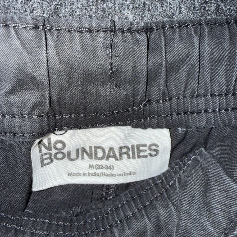 No Boundaries Cargo Pants Straight Fit Mens Sz M (32-34) Black Y2K Style Skater